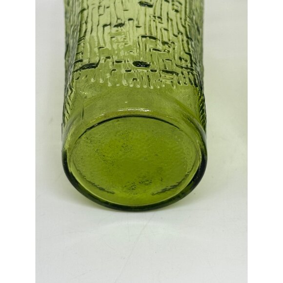 VTG Anchor Hocking Avocado Green Textured Glass Tumblers Set 2 Mid-Century 3"x5" - Picture 4 of 7